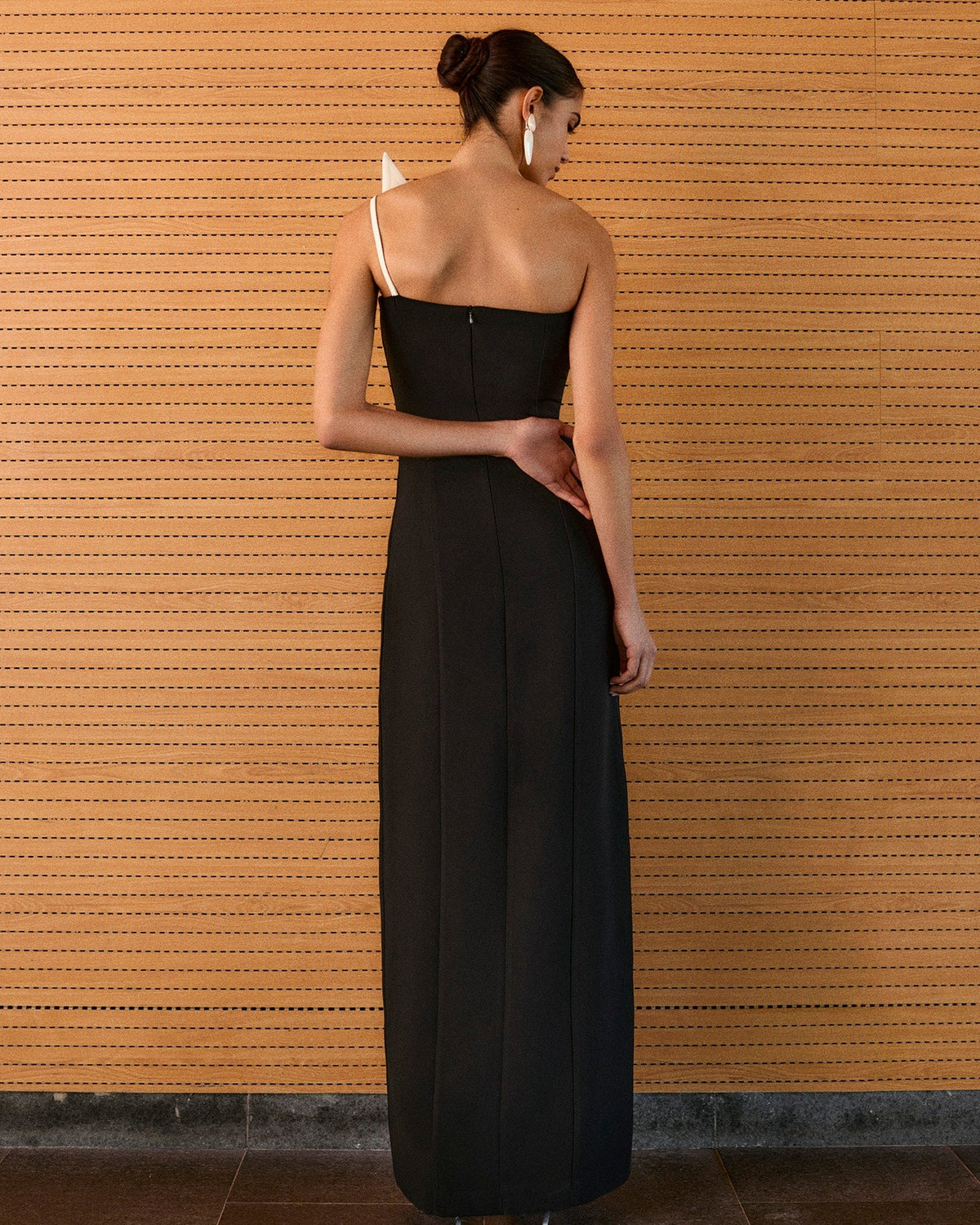 Allegra, black maxi two piece, second view.