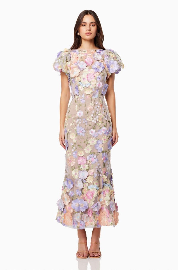 Caoilinn, floral midi dress, second view.