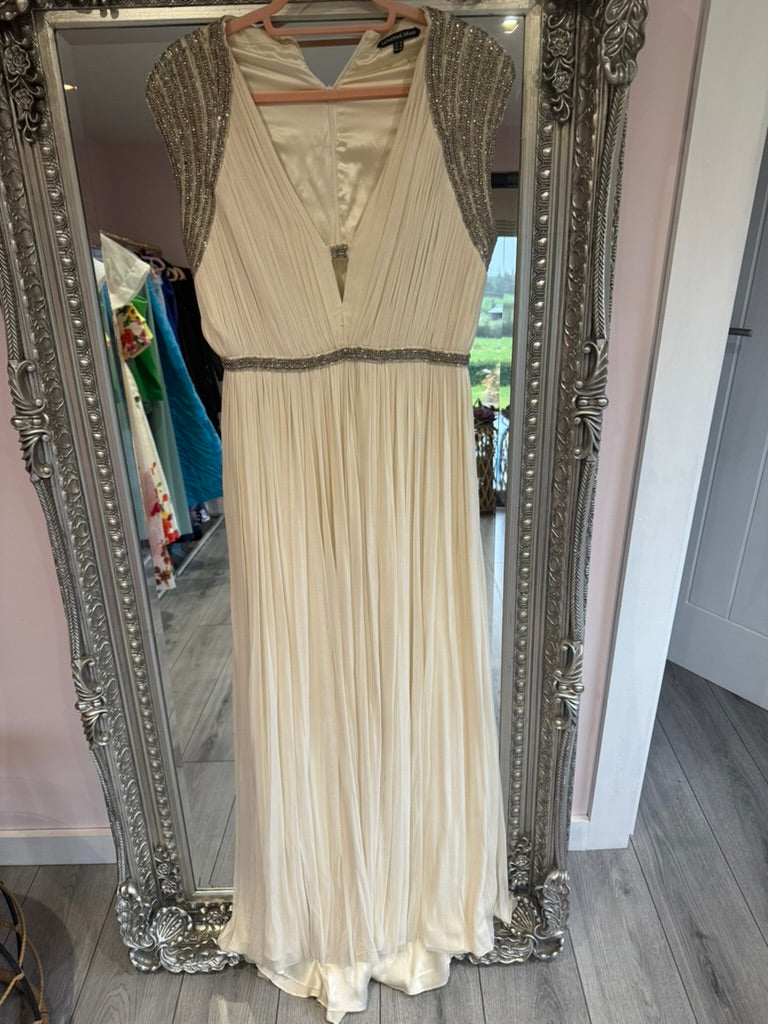 Briar, cream maxi dress, second view.