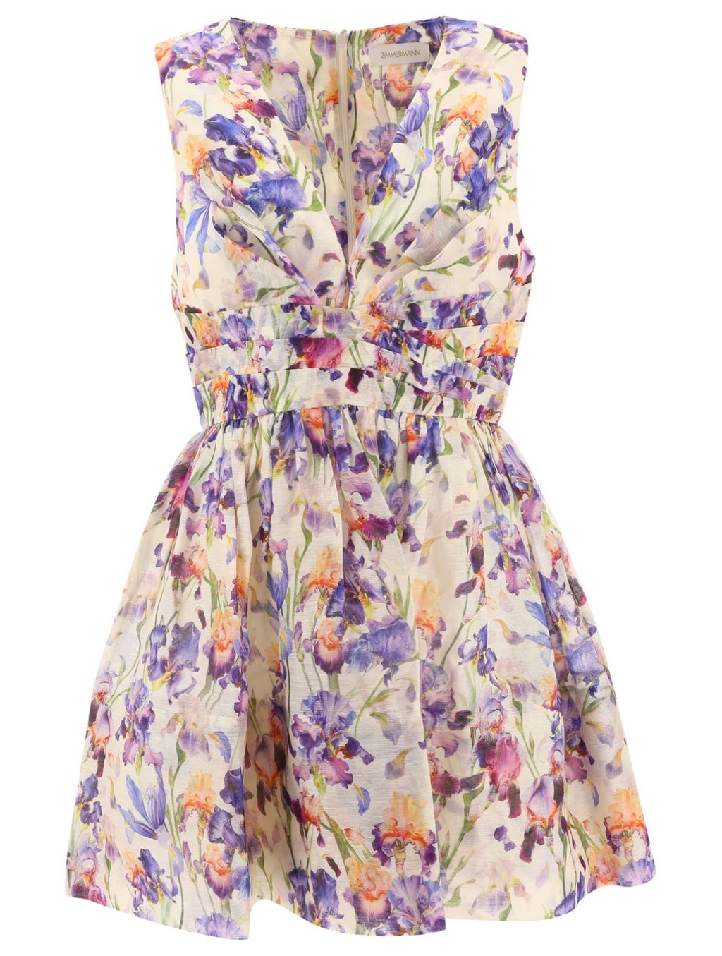 Adalyn, cream mini dress, third view.