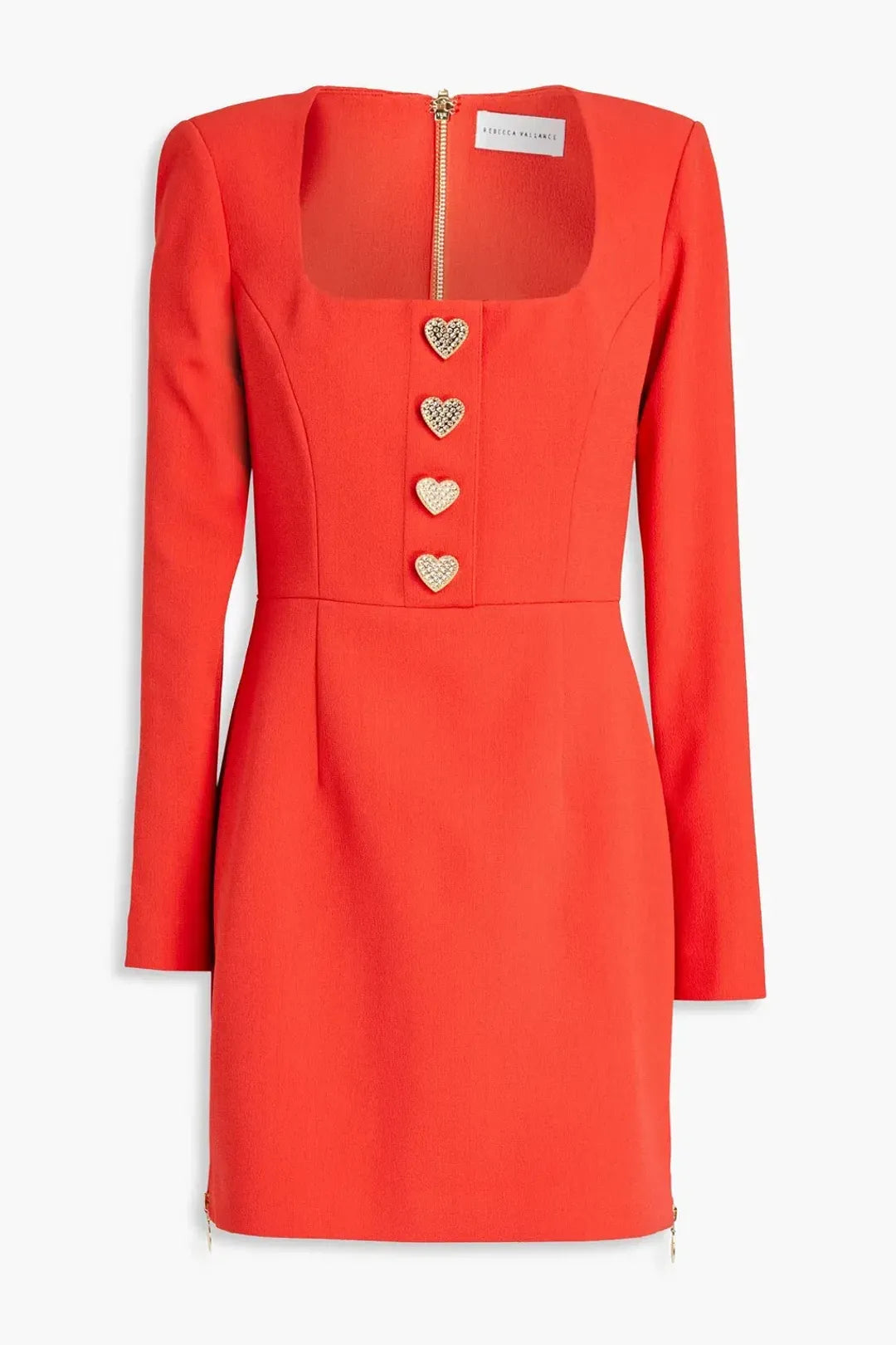 Sylvie, red midi dress, third view.