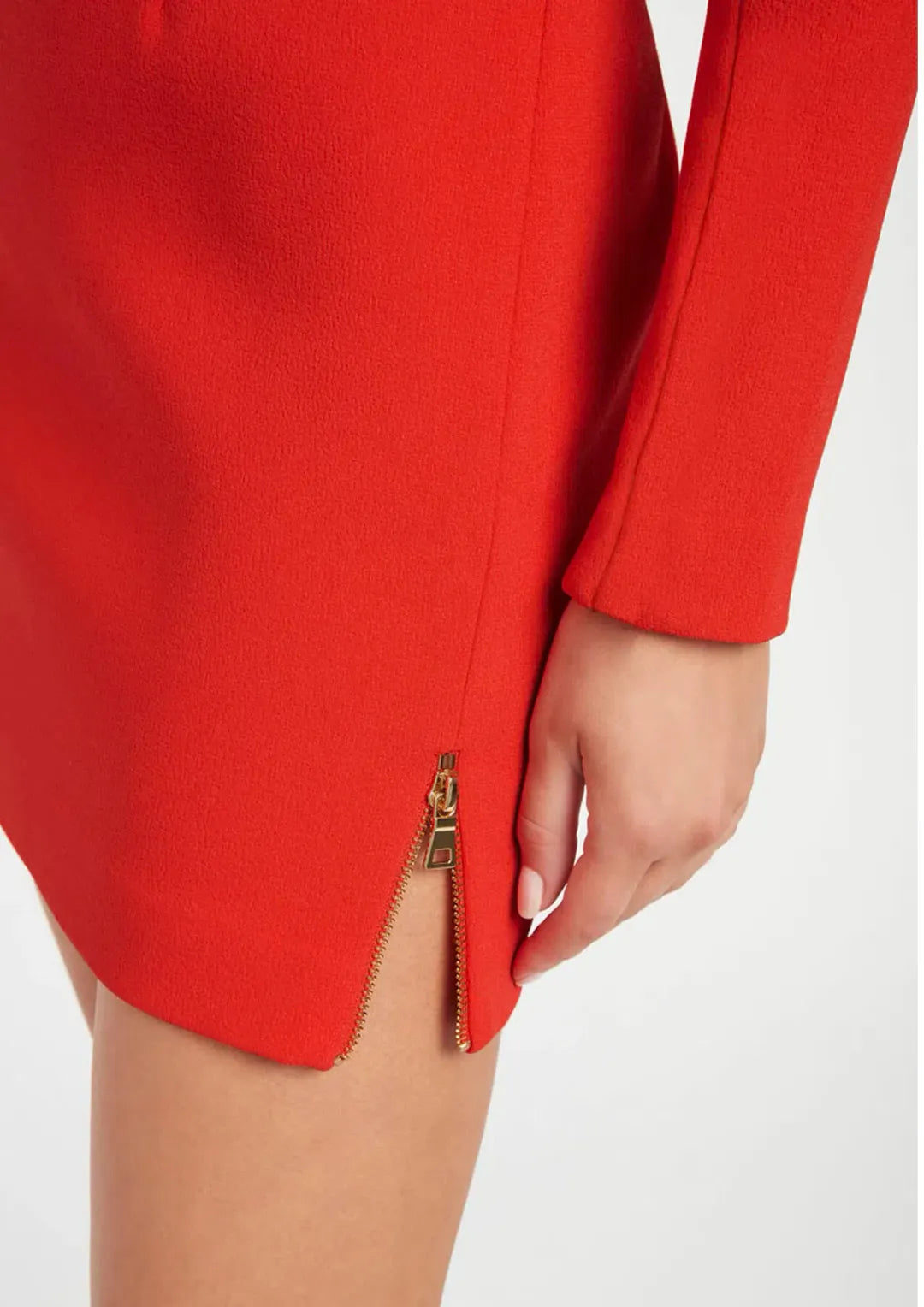 Sylvie, red midi dress, second view.