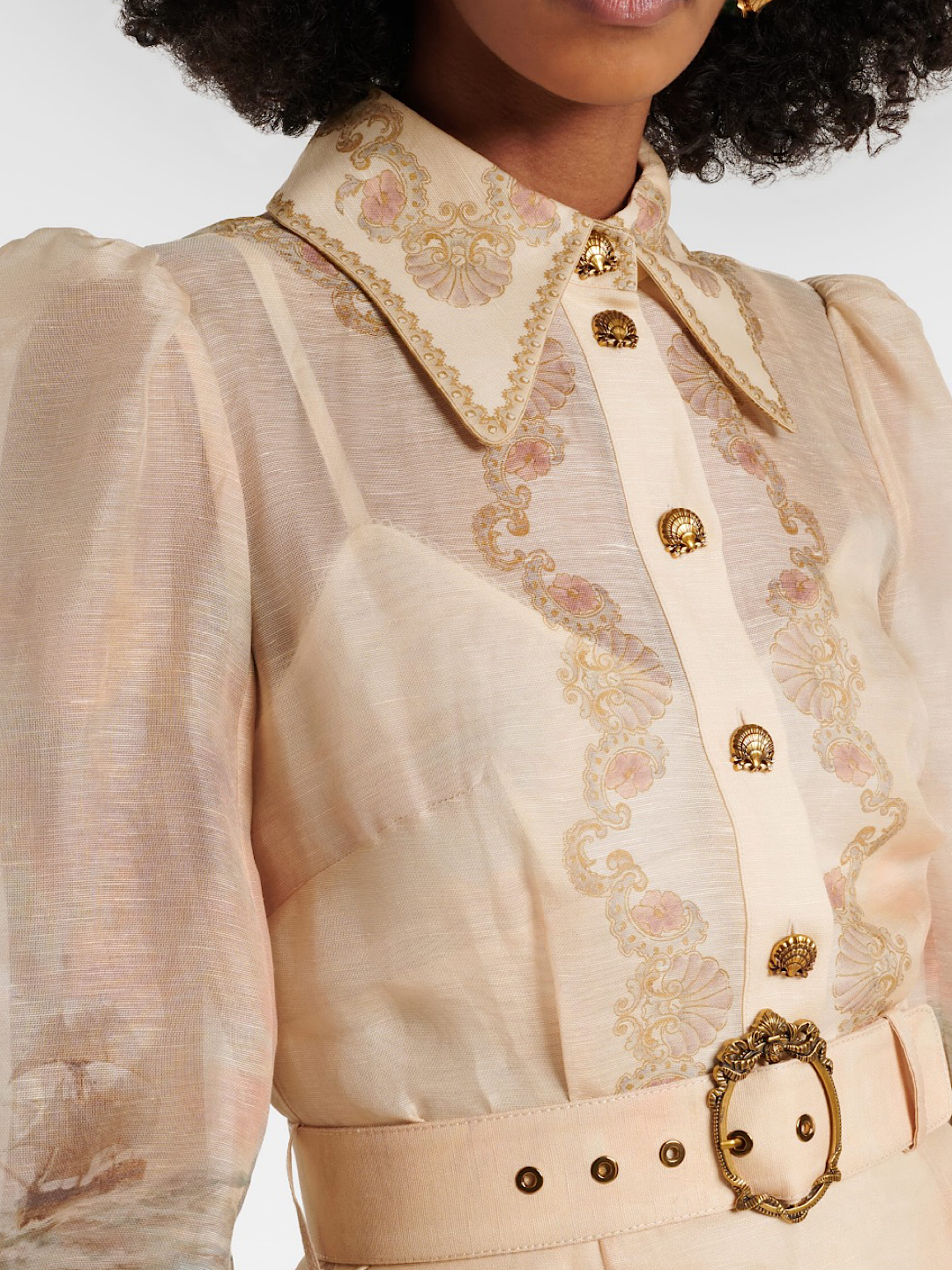 Delilah, cream mini dress, third view.