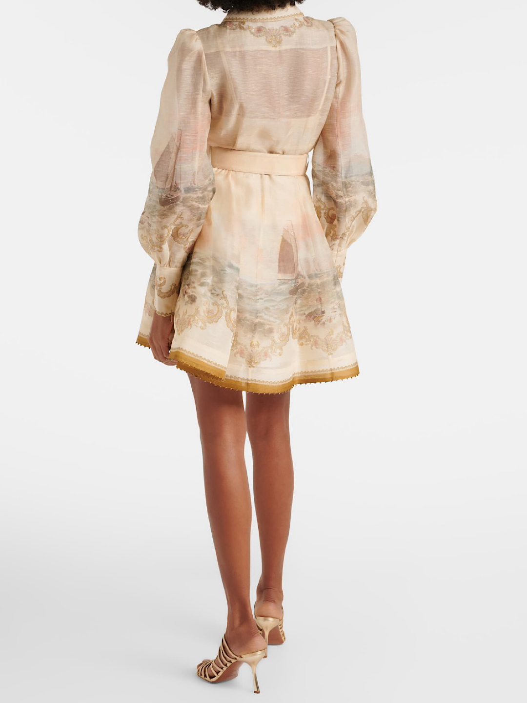Delilah, cream mini dress, fourth view.