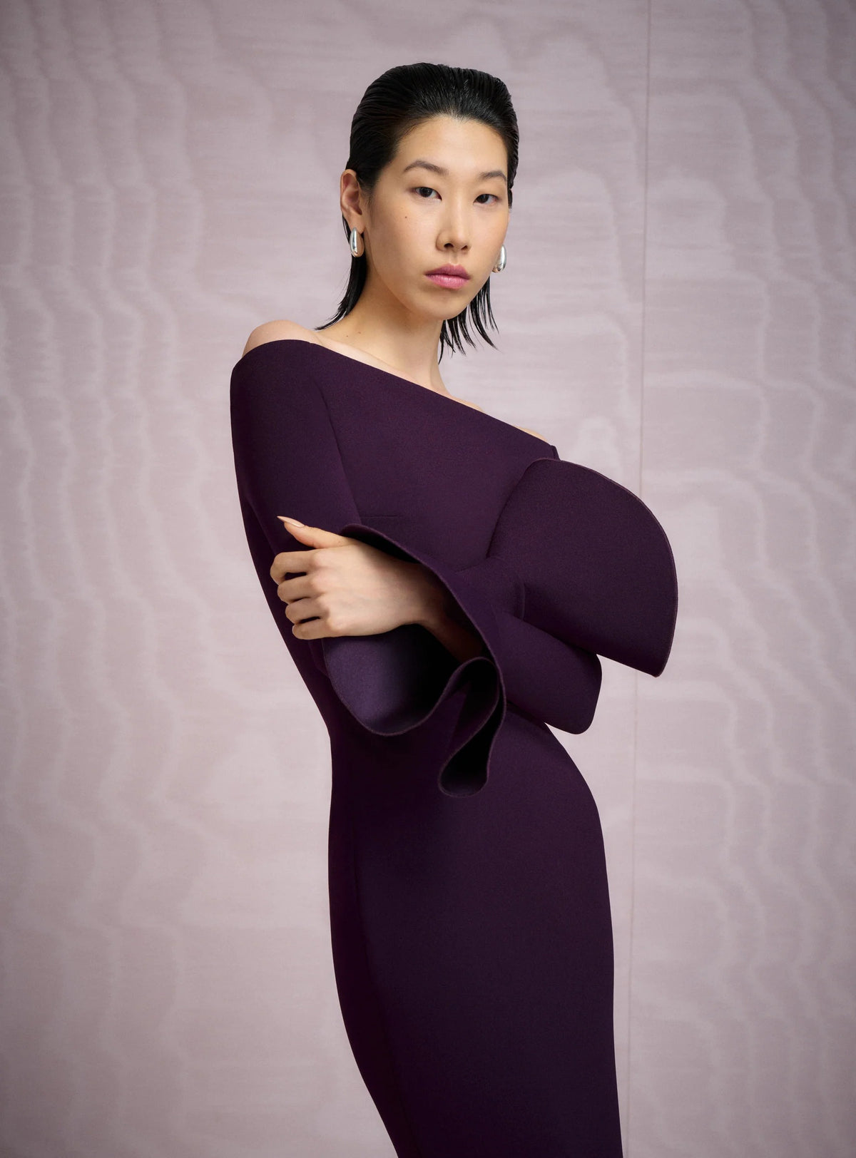 Mabel, purple maxi dress, second view.