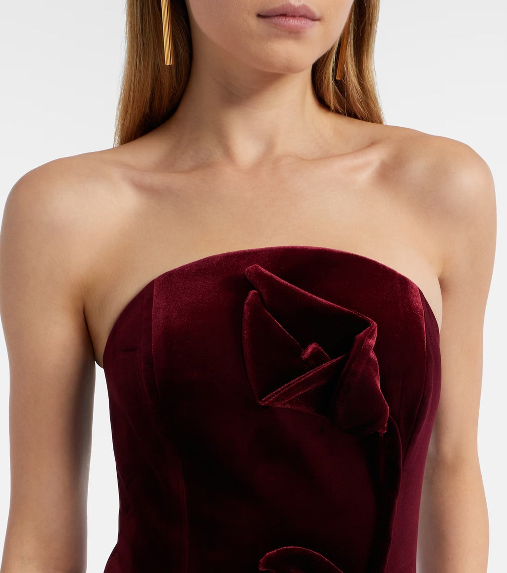 Valentina, burgundy maxi dress, fourth view.