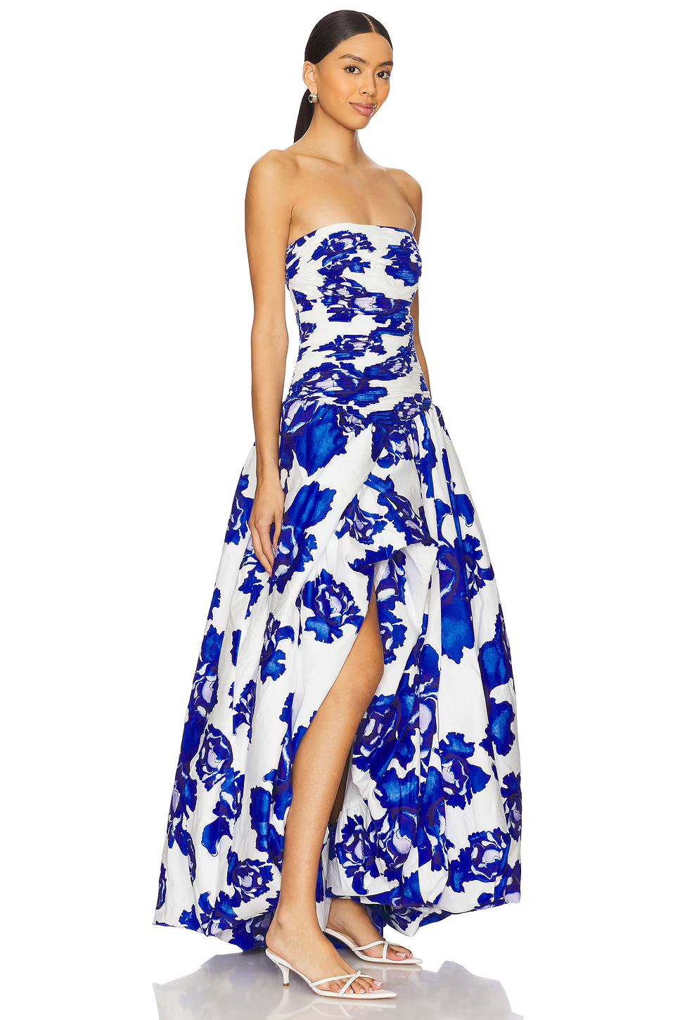Blaire, floral maxi dress, third view.